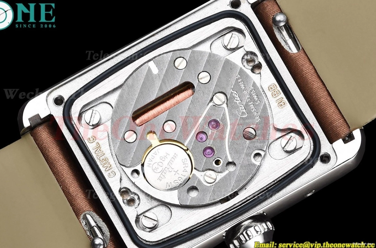 On Must Quartz Strap Satin Bezel Diamond Small Tank Brown K11F 0318